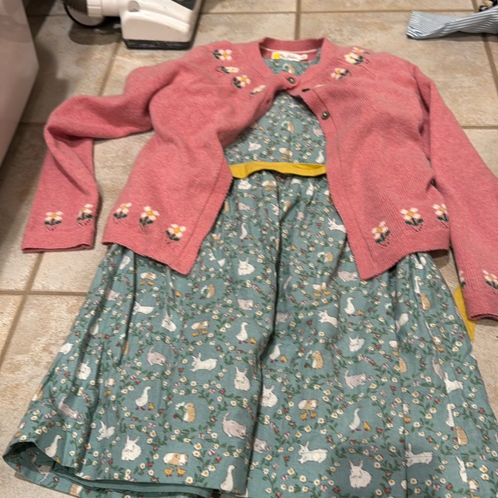 Mini Boden Easter dress and sweater size 9-10y